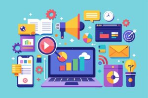 A marketer using the best free digital marketing tools for project management, design, and analytics.