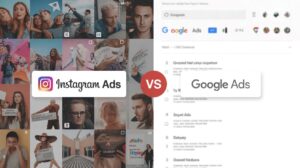 comparing Instagram Ads vs Google Ads highlighting differences in CPC, targeting and performance.